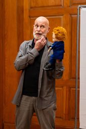 A COMEDY OF ERRORS - Aegeon, with The Jailor, photo by John Hoffman